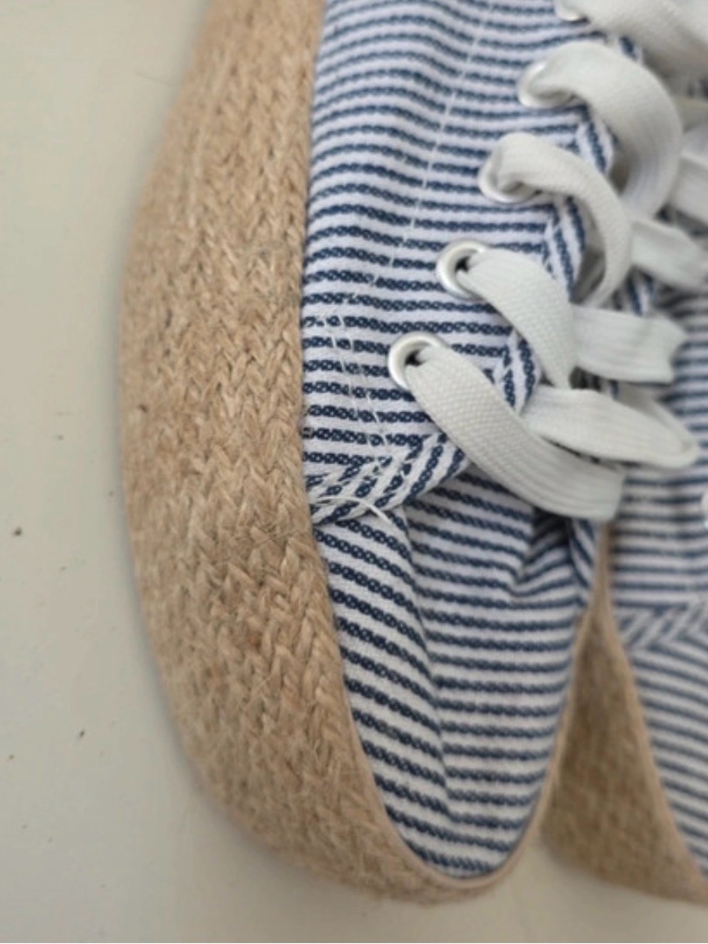 Primark Navy and White Striped Espadrille Trainers